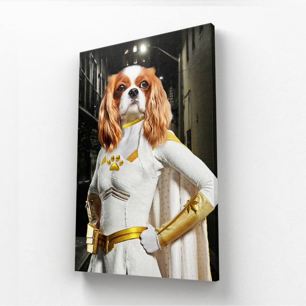 Light Superhero Custom Pet Canvas | Custom Pet Portrait Canvas | Paw & Glory