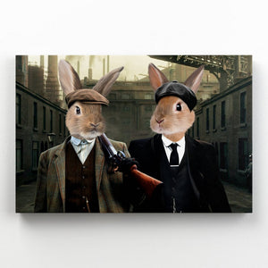 The 2 Brothers (Peaky Blinders Inspired): Animal Art Canvas - Paw & Glory - Dog Portraits - Pet Portraits