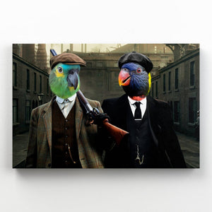 The 2 Brothers (Peaky Blinders Inspired): Animal Art Canvas - Paw & Glory - Dog Portraits - Pet Portraits