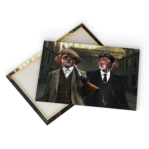 The 2 Brothers (Peaky Blinders Inspired): Custom Pet Canvas - Paw & Glory - Dog Portraits - Pet Portraits