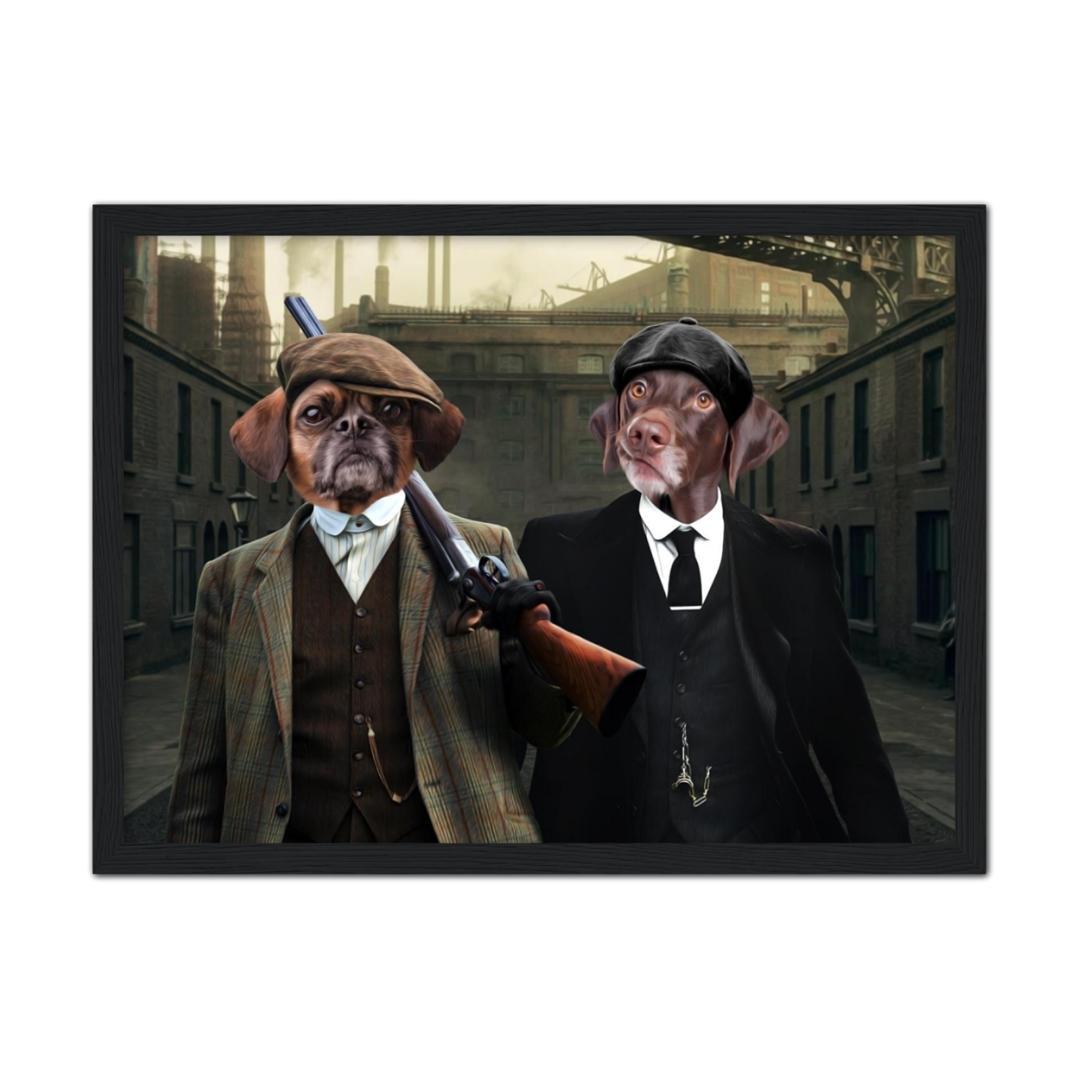 1920s Gangster Duo Custom Pet Portrait | Paw & Glory