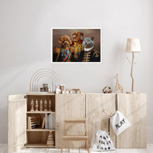 The 3 Brothers In Arms: Custom Pet Poster - Paw & Glory - Dog Portraits - Pet Portraits