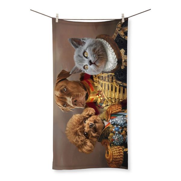 The 3 Brothers In Arms: Custom Pet Towel | royal pet portrait | Paw & Glory