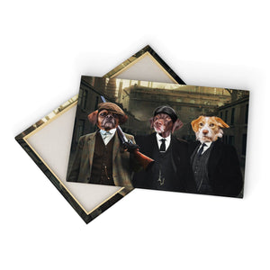 The 3 Brothers (Peaky Blinders Inspired): Custom Pet Canvas - Paw & Glory - Dog Portraits - Pet Portraits