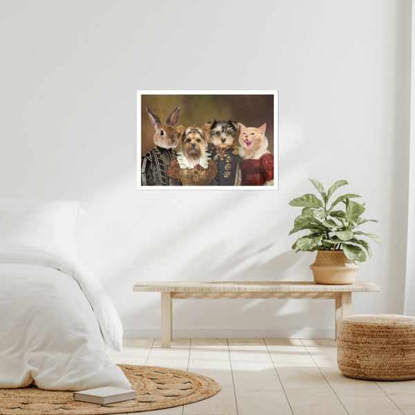 The 4 Nobles: Custom Pet Poster | royal pet portrait | Paw & Glory