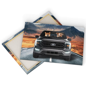 The 4x4 Big Truck: Custom Pet Canvas - Paw & Glory - Dog Portraits - Pet Portraits
