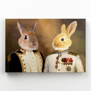 The Admiral & The Sergeant: Animal Art Canvas - Paw & Glory - Dog Portraits - Pet Portraits