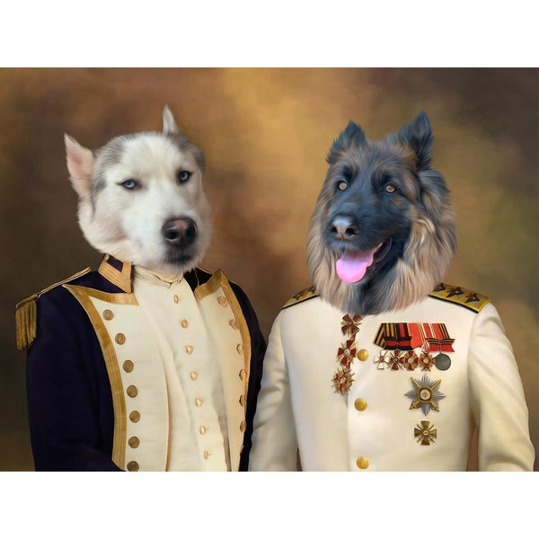 The Admiral & The Sergeant: Custom Digital Download Pet Portrait | royal pet portrait | Paw & Glory