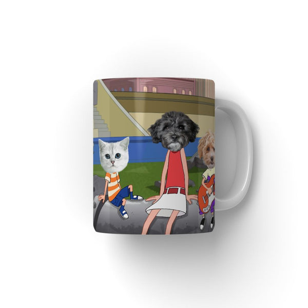Cartoon Schemer Trio Custom Pet Coffee Mug | Funny Pet Portrait Gift | Paw & Glory