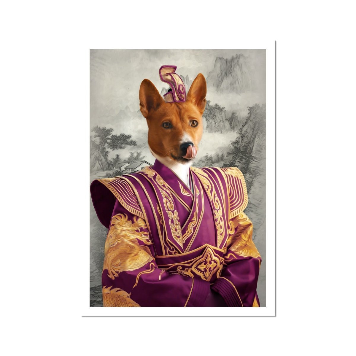The Asian Emperor: Custom Pet Portrait - Paw & Glory - Dog Portraits - Pet Portraits