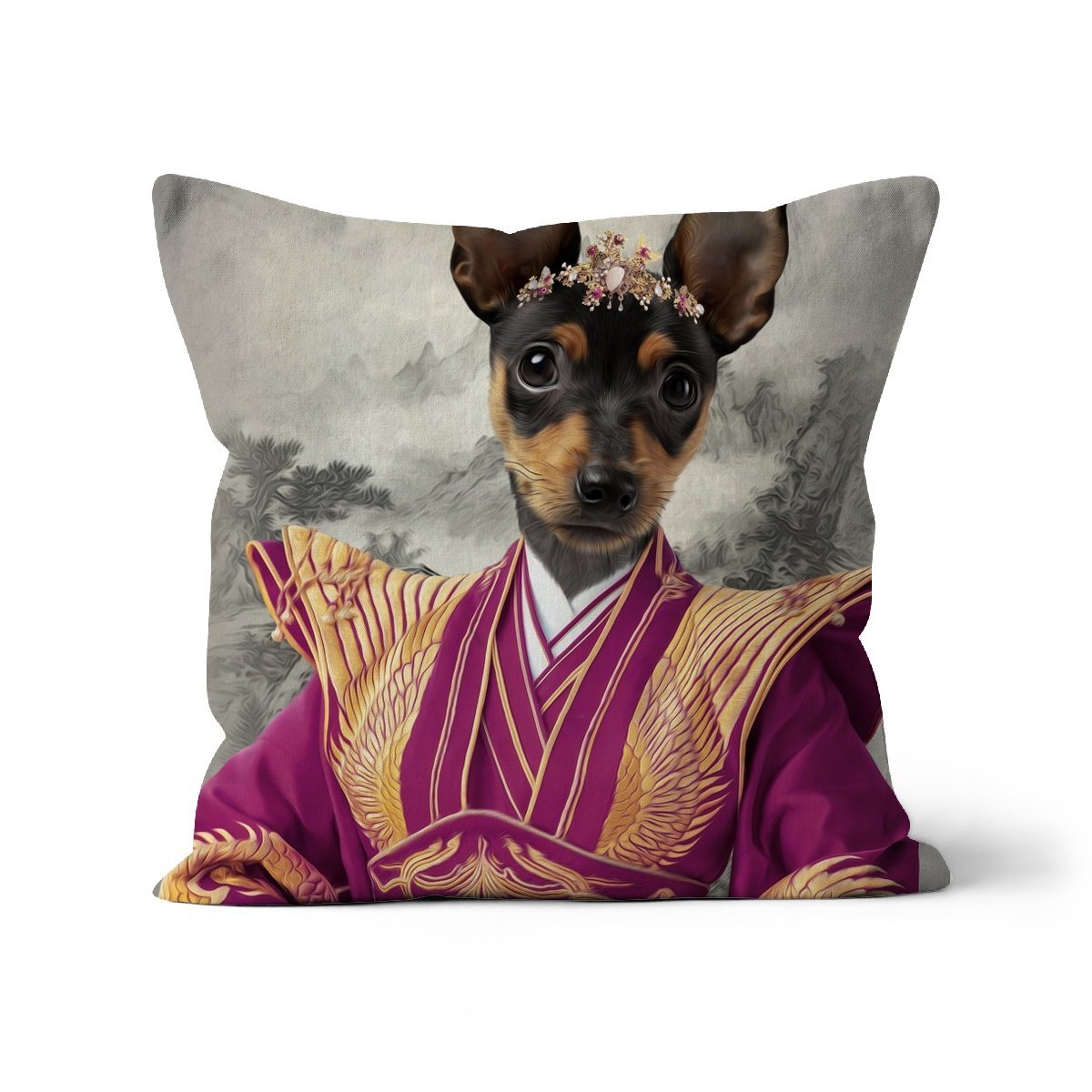 The Asian Empress: Custom Pet Pillow - Paw & Glory - Dog Portraits - Pet Portraits
