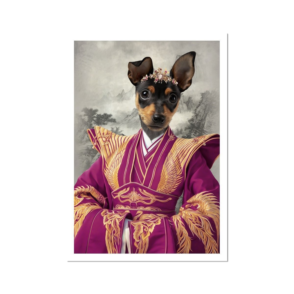 The Asian Empress: Custom Pet Portrait - Paw & Glory - Dog Portraits - Pet Portraits