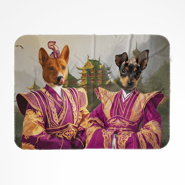The Asian Rulers: Custom Pet Blanket | royal pet portrait | Paw & Glory