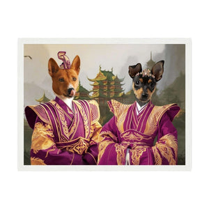 The Asian Rulers: Custom Pet Portrait - Paw & Glory - Dog Portraits - Pet Portraits