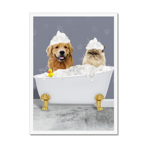 The Bath Tub: Custom 2 Pet Portrait - Paw & Glory - Dog Portraits - Pet Portraits