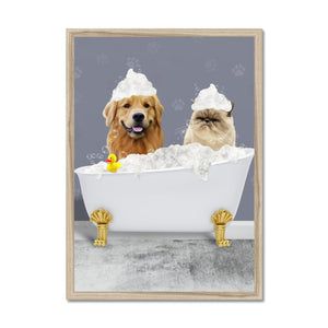 The Bath Tub: Custom 2 Pet Portrait - Paw & Glory - Dog Portraits - Pet Portraits