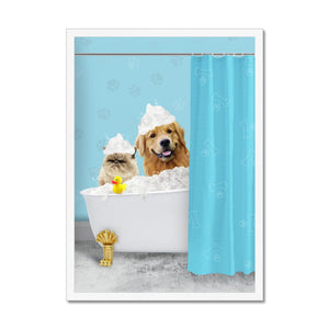 The Bath Tub: Custom 2 Pet Portrait - Paw & Glory - Dog Portraits - Pet Portraits