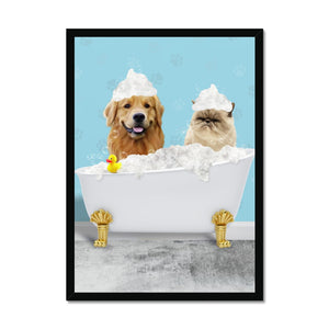 The Bath Tub: Custom 2 Pet Portrait - Paw & Glory - Dog Portraits - Pet Portraits