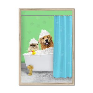 The Bath Tub: Custom 2 Pet Portrait - Paw & Glory - Dog Portraits - Pet Portraits