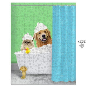 The Bath Tub: Custom 2 Pet Puzzle - Paw & Glory - Dog Portraits - Pet Portraits
