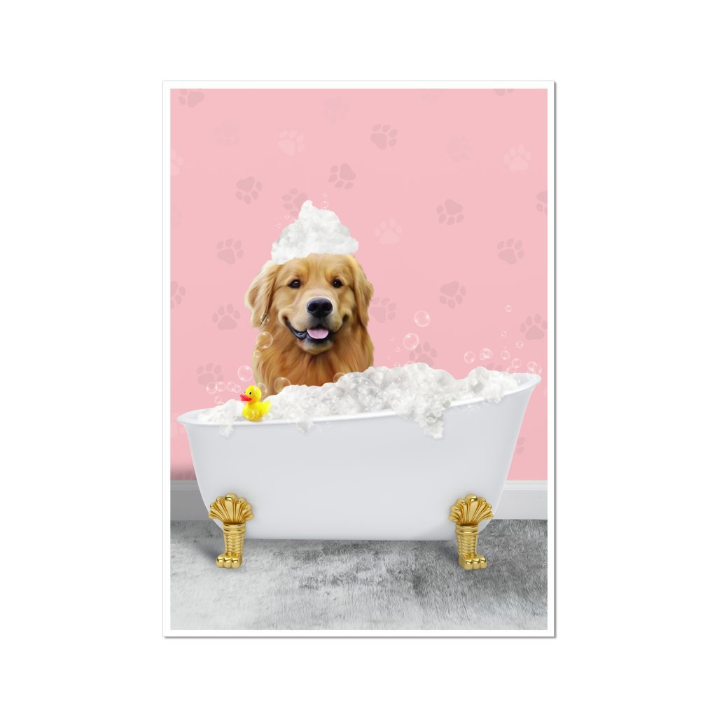 The Bath Tub: Custom Pet Portrait - Paw & Glory - Dog Portraits - Pet Portraits