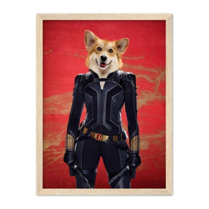 The Black Widow: Custom Pet Portrait - Paw & Glory - Dog Portraits - Pet Portraits