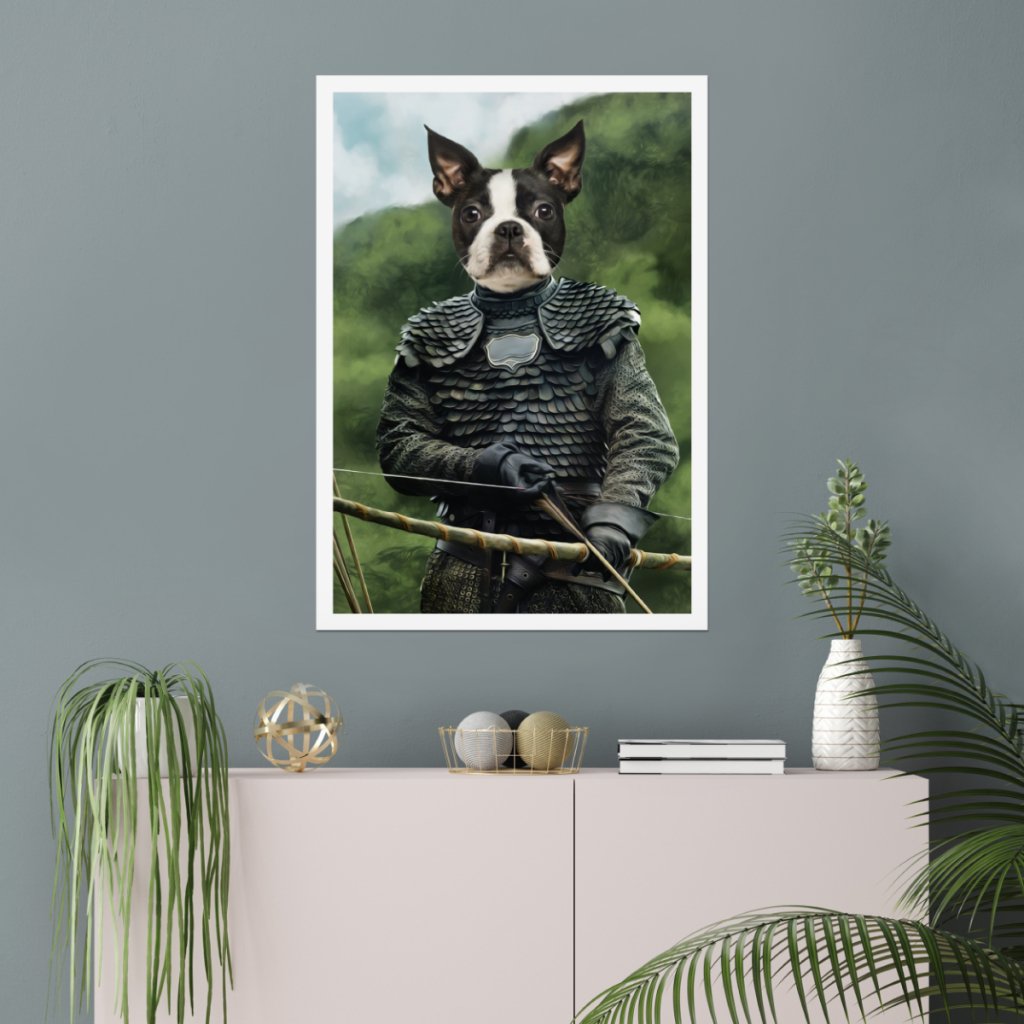 Medieval Archer Custom Pet Poster | Custom Pet Portrait Print | Paw & Glory