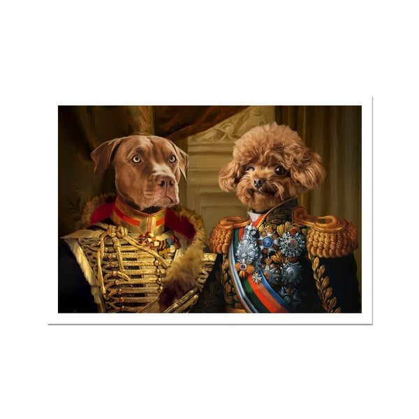 The Brothers In Arms: Custom Pet Poster | royal pet portrait | Paw & Glory