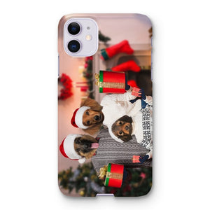 The Christmas Family: Custom 3 Pet Phone Case - Paw & Glory - Dog Portraits - Pet Portraits
