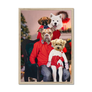 The Christmas Family: Custom 4 Pet Portrait - Paw & Glory - Dog Portraits - Pet Portraits
