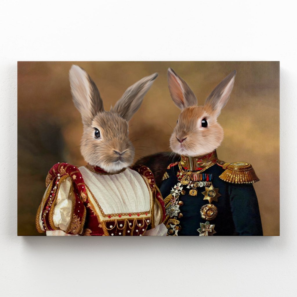 The Classy Pair: Animal Art Canvas - Paw & Glory - Dog Portraits - Pet Portraits