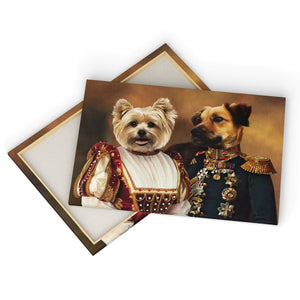 The Classy Pair: Custom Pet Canvas - Paw & Glory - Dog Portraits - Pet Portraits