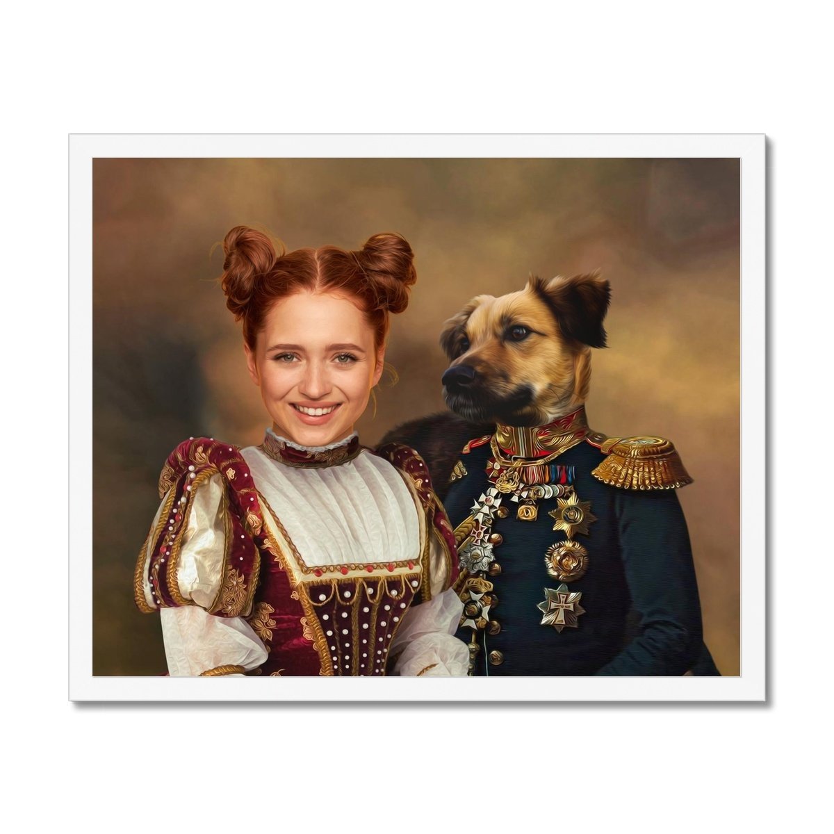 The Classy Pair: Custom Pet & Owner Portrait - Paw & Glory - Dog Portraits - Pet Portraits