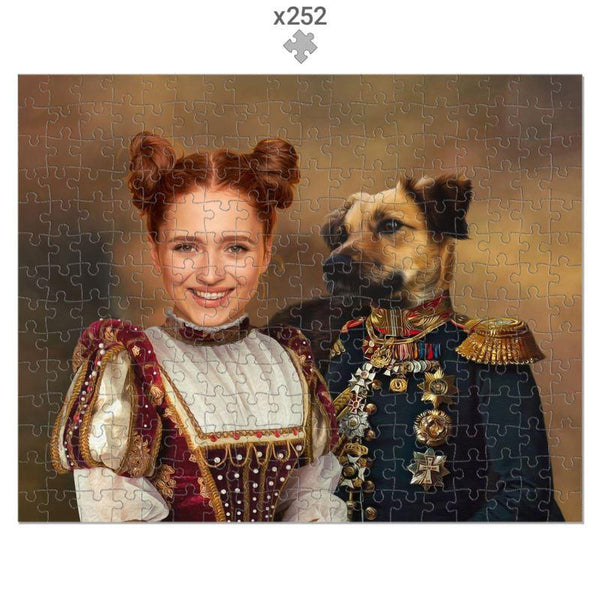 The Classy Pair: Custom Pet & Owner Puzzle | royal pet portrait | Paw & Glory