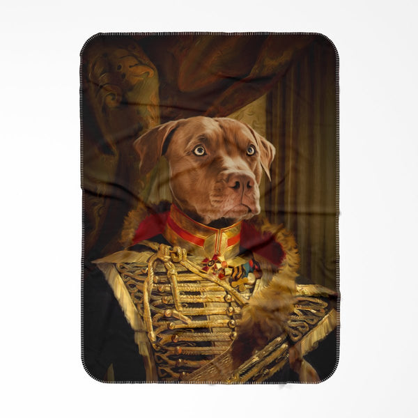 The Colonel: Custom Pet Blanket | royal pet portrait | Paw & Glory