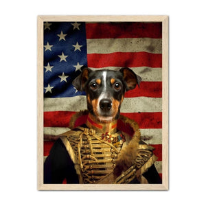 The Colonel USA Flag Edition: Custom Pet Portrait - Paw & Glory - Dog Portraits - Pet Portraits