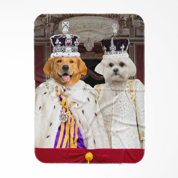 The Coronation Couple: Custom Pet Blanket | royal pet portrait | Paw & Glory