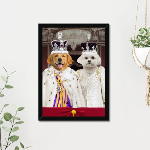 The Coronation Couple: Custom Pet Portrait | framed pet portrait | Paw & Glory