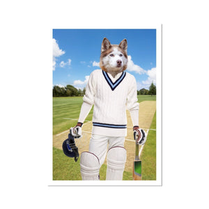 The Cricket Prodigy: Custom Pet Portrait - Paw & Glory - Dog Portraits - Pet Portraits