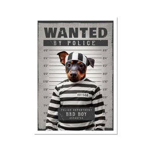 The Criminal: Custom Pet Portrait - Paw & Glory - Dog Portraits - Pet Portraits