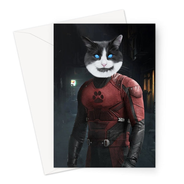Masked City Hero Custom Pet Greeting Card | Pet Lover Gift | Paw & Glory