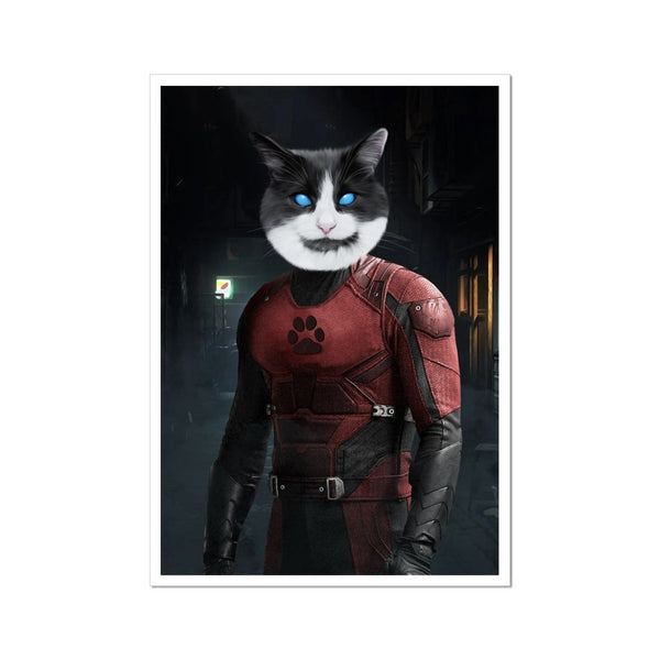 Masked City Hero Custom Pet Poster | Pet Portrait Print | Paw & Glory