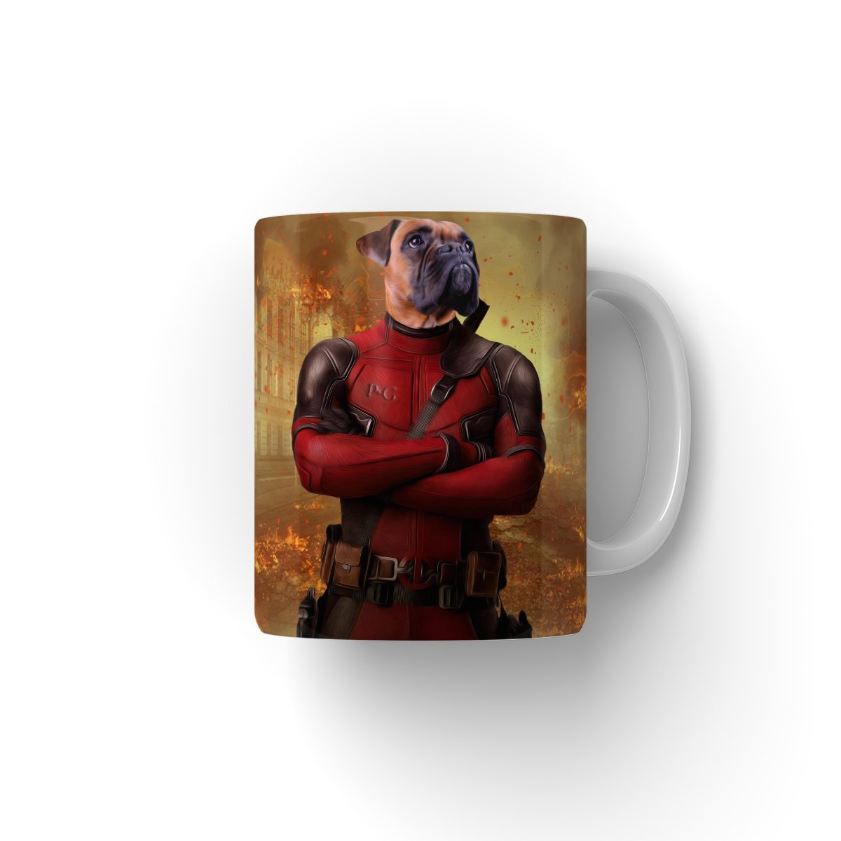 Red Masked Antihero Custom Pet Coffee Mug | Personalised Pet Gift | Paw & Glory
