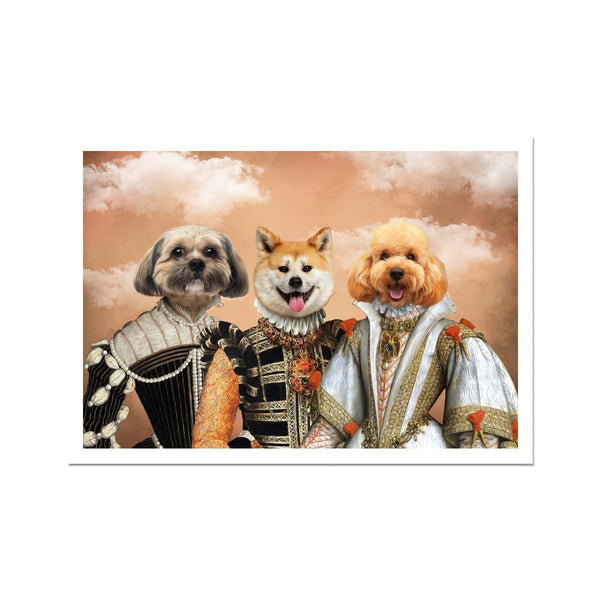 The Dignified 3: Custom Pet Poster | royal pet portrait | Paw & Glory