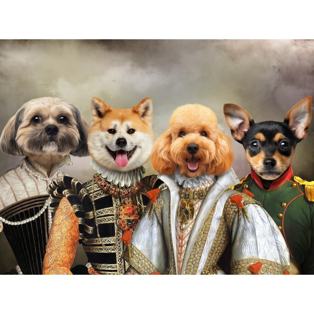 The Dignified 4: Custom Digital Download Pet Portrait | personalized pet portrait | Paw & Glory