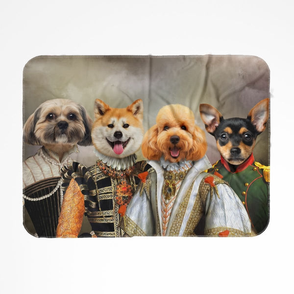 The Dignified 4: Custom Pet Blanket | royal pet portrait | Paw & Glory