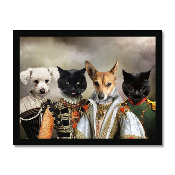 The Dignified 4: Custom Pet Portrait | framed pet portrait | Paw & Glory