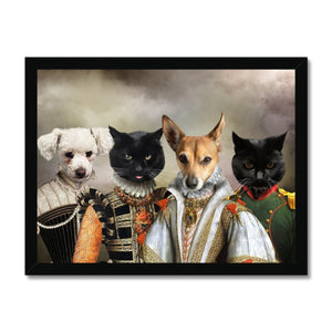 The Dignified 4: Custom Pet Portrait - Paw & Glory - Dog Portraits - Pet Portraits