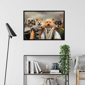 The Dignified 4: Custom Pet Portrait - Paw & Glory - Dog Portraits - Pet Portraits