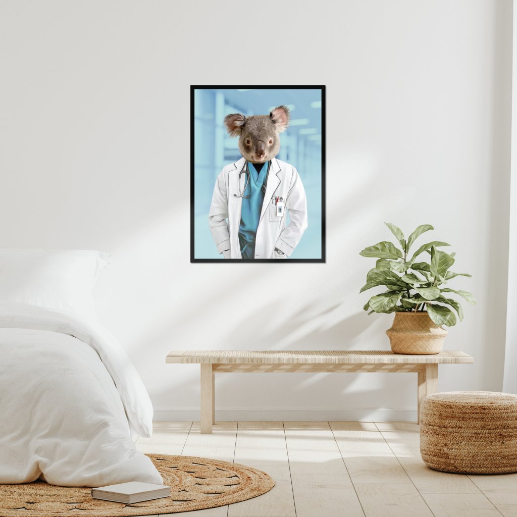 The Doctor: Animal Art Framed Portrait - Paw & Glory - Dog Portraits - Pet Portraits